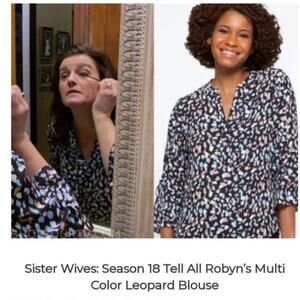 NEW NIC+ZOE Artsy Dot Tunic Top Long Pockets As Seen On TV Sister Wives Blue